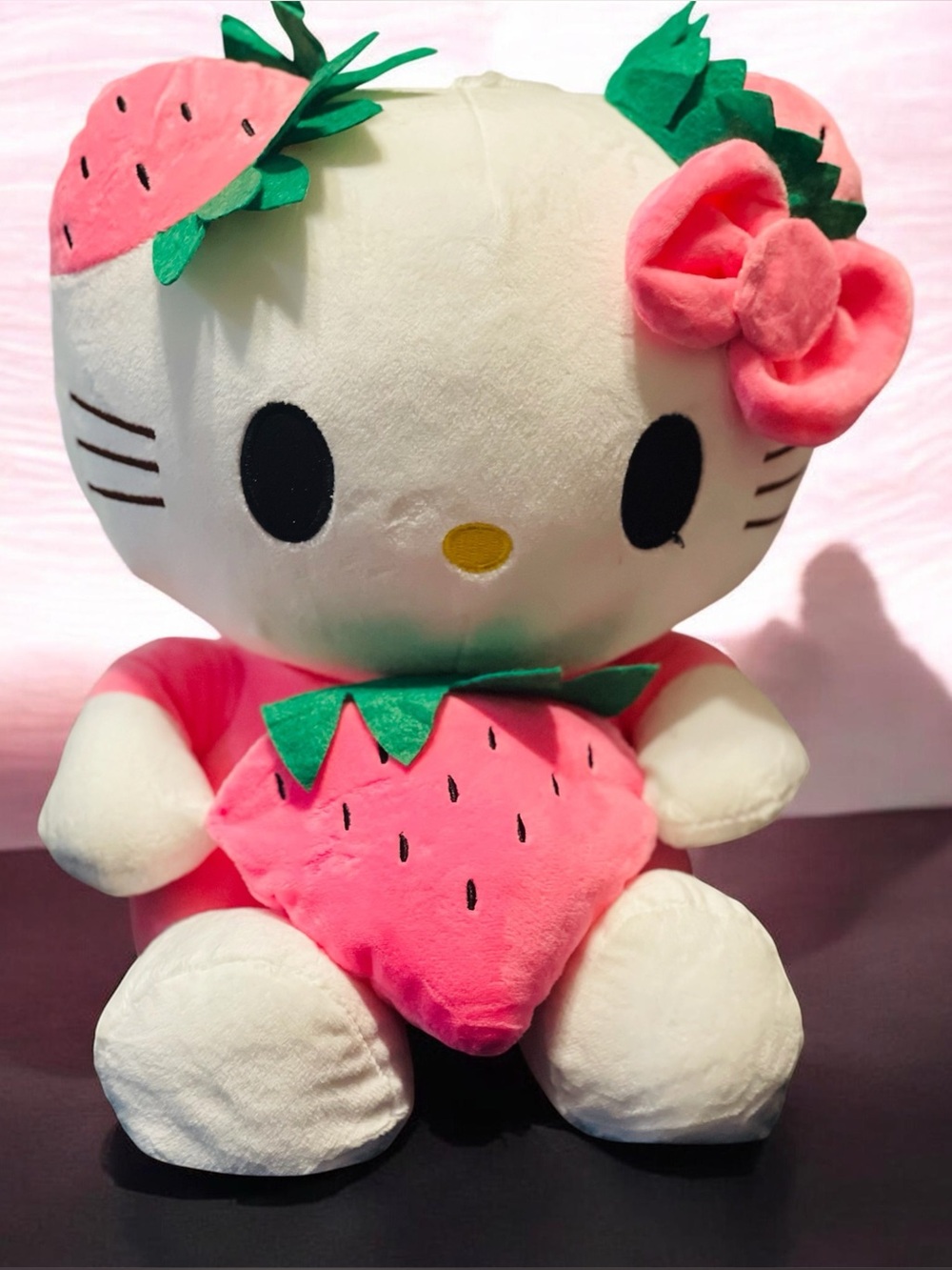 Hello Kitty Strawberry Costume Plush - Pink, White & Green